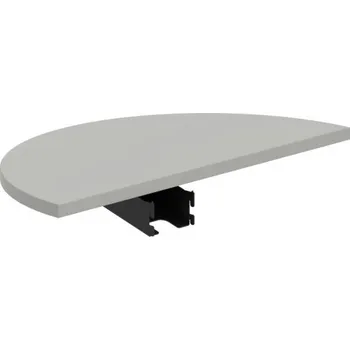 Jednací stůl FP 80 – Stůl zakončovací oblouk 80 cm - Šedá , Černý kov