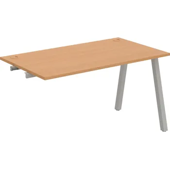 Psací stůl US A 1400 R – Stůl pracovní délky 140 cm, k řetězení - Buk , Šedý kov