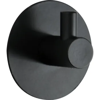 Držák na ručník Spirella kulatý samolepící háček METI, černá ocel, průměr 50 mm