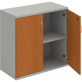 Policová skříň SZ 2 80 01 – Skříň policová dvéřová 76,8 × 80 cm - Třešeň , Šedá , USN – Hobis