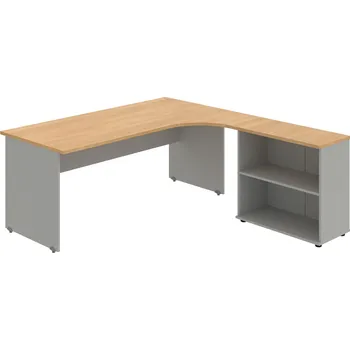 Psací stůl GE 1800 H L – Sestava levá 180 cm - Dub , Šedá