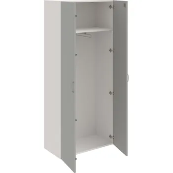 Policová skříň DZ 5 80 01 – Skříň šatní dvéřová 185 × 80 cm - Šedá , Bílá , USN – Hobis