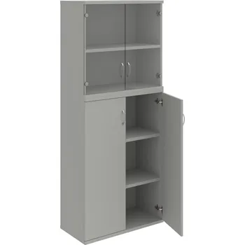 Policová skříň S 5 80 11 – Skříň policová dvéřová 192 × 80 cm - Šedá , Šedá , USN – Hobis