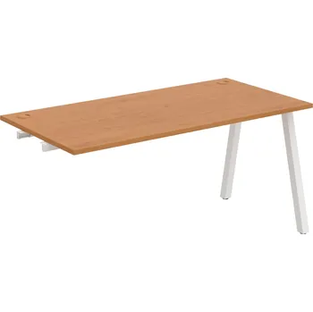 Psací stůl US A 1600 R – Stůl pracovní délky 160 cm, k řetězení - Olše , Bílý kov