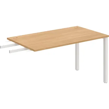 Psací stůl US 1400 RU – Stůl pracovní délky 140 cm, k řetězení - Dub , Bílý kov