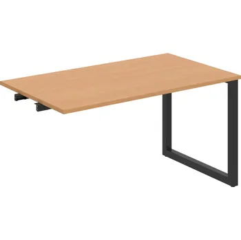 Psací stůl UJ O 1400 R – Stůl jednací rovný délky 140 cm, k řetězení - Buk , Černý kov