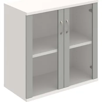 Policová skříň S 2 80 02 – Skříň policová dvéřová 76,8 × 80 cm - Šedá , Bílá , USN – Hobis