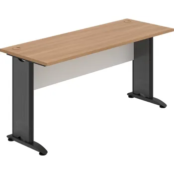 Psací stůl CE 1600 – Stůl pracovní rovný 160 cm, hl. 60 cm - Višeň , Bílá , Černý kov