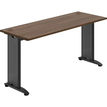 Psací stůl FE 1600 – Stůl pracovní rovný 160 cm, hl. 60 cm - Ořech , Černý kov