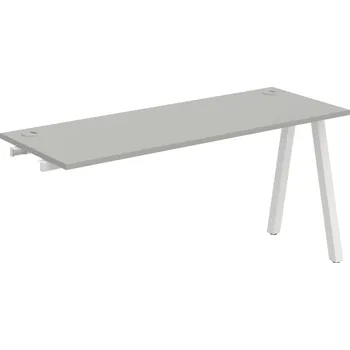 Psací stůl UE A 1600 R – Stůl pracovní délky 160 cm, hl 60 cm, k řetězení - Šedá , Bílý kov