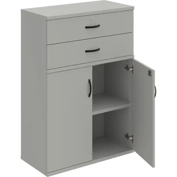 Policová skříň SZ 3 80 03 – Skříň policová zásuvková 115,2 × 80 cm - Šedá , Šedá , UCO – černá