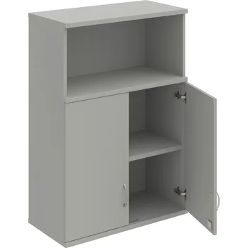 Policová skříň SZ 3 80 02 H – Skříň policová dvéřová 115,2 × 80 cm - Šedá , Šedá , USN – Hobis