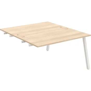 Psací stůl USD A 1400 R – Stůl pracovní 140 × 160 cm, k řetězení - Akát , Bílý kov