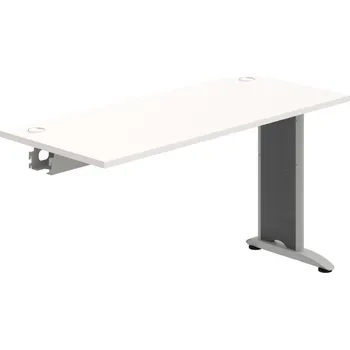 Psací stůl FE 1400 R – Stůl pracovní řetězící rovný 140 cm, hl. 60 cm - Bílá , Šedý kov
