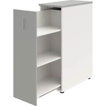 SPVZ 3 L – Skříňka ke stolu, šanonová, výsuvná, levá - Šedá , Bílá , USH – hranatá