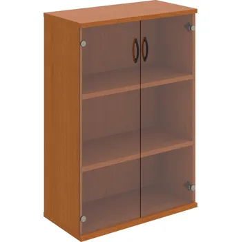 Policová skříň S 3 80 08 – Skříň policová dvéřová 115,2 × 80 cm - Čiré , Třešeň , UCO – černá