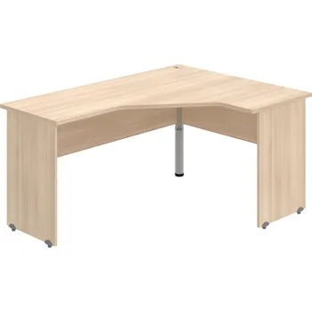 Psací stůl GEV 60 L – Stůl ergo levý 160 × 120 cm - Akát , Akát , Šedý kov