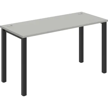 Psací stůl UE 1400 – Stůl pracovní délky 140 cm, hl. 60 cm - Šedá , Černý kov