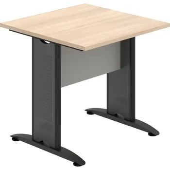 Jednací stůl CJ 800 – Stůl jednací rovný 80 cm - Akát , Šedá , Černý kov