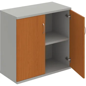 Policová skříň S 2 80 01 – Skříň policová dvéřová 76,8 × 80 cm - Třešeň , Šedá , USN – Hobis