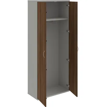 Policová skříň SZ 5 80 01 – Skříň šatní dvéřová 192 × 80 cm - Ořech , Šedá , USN – Hobis