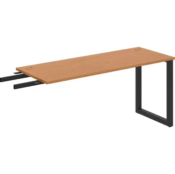Psací stůl UE O 1600 RU – Stůl pracovní délky 160 cm, hl. 60 cm, k řetězení - Olše , Černý kov