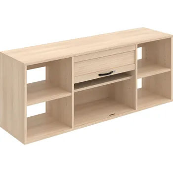 Policová skříň SRZ 7 – Skříň závěsná roletová 140 cm - Akát , UCO – černá , Akát