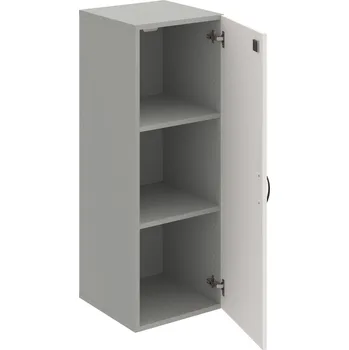 Policová skříň DZ 3 40 01 – Skříň policová dvéřová 111 × 40 cm - Bílá , Šedá , UCO – černá