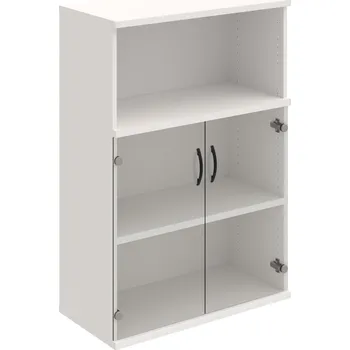 Policová skříň S 3 80 09 – Skříň policová dvéřová 115,2 × 80 cm - Čiré , Bílá , UCO – černá