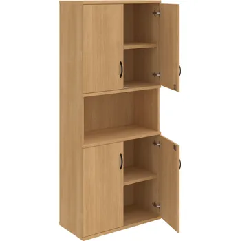 Policová skříň SZ 5 80 05 – Skříň policová dvéřová 192 × 80 cm - Dub , Dub , UCO – černá