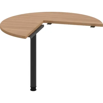 Psací stůl CP 21 L – Stůl jednací, levý, ø 100 cm - Višeň , Černý kov