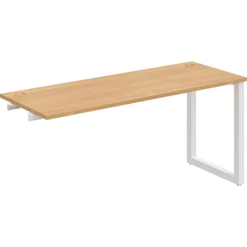Psací stůl UE O 1600 R – Stůl pracovní délky 160 cm, hl 60 cm, k řetězení - Dub , Bílý kov