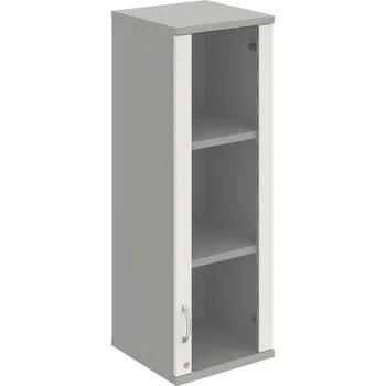 Policová skříň SZ 3 40 02 P H – Skříň policová dvéřová 115,2 × 40 cm - Bílá , Šedá , USN – Hobis