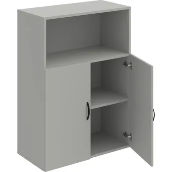 Policová skříň D 3 80 02 – Skříň policová dvéřová 111 × 80 cm - Šedá , Šedá , UCO – černá