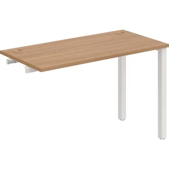 Psací stůl UE 1200 R – Stůl pracovní délky 120 cm, hl. 60 cm, k řetězení - Višeň , Bílý kov