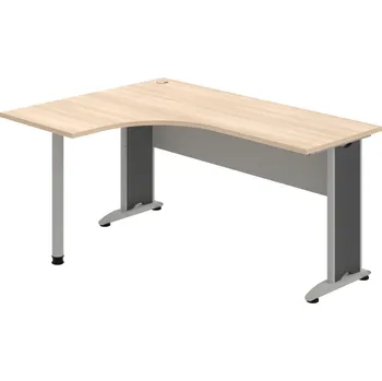 Psací stůl CE 60 P – Stůl ergo pravý 160 × 120 cm - Akát , Šedá , Šedý kov