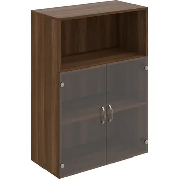 Policová skříň D 3 80 05 – Skříň policová dvéřová 111 × 80 cm - Čiré , Ořech , USN – Hobis