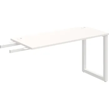Psací stůl UE O 1400 RU – Stůl pracovní délky 140 cm, hl. 60 cm, k řetězení - Bílá , Bílý kov
