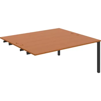 Psací stůl USD 1800 R – Stůl pracovní 180 × 160 cm, k řetězení - Třešeň , Černý kov