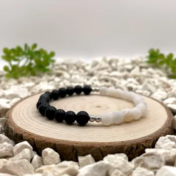 Náramek Certom Minerální náramek – bílý a černý achát | Rovnováha 0147