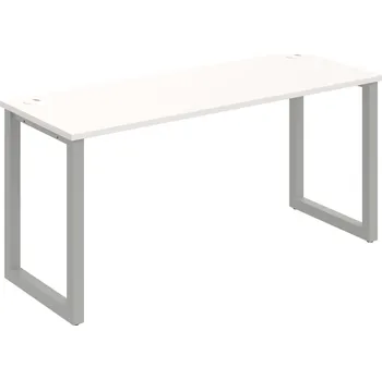 Psací stůl UE O 1600 – Stůl pracovní délky 160 cm, hl. 60 cm - Bílá , Šedý kov