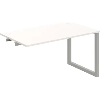 Psací stůl US O 1400 R – Stůl pracovní délky 140 cm, k řetězení - Bílá , Šedý kov