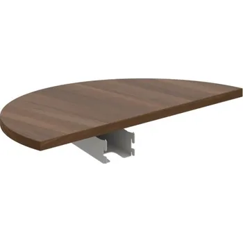 Jednací stůl FP 80 – Stůl zakončovací oblouk 80 cm - Ořech , Šedý kov