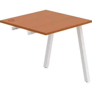 Psací stůl US A 800 R – Stůl pracovní délky 80 cm, k řetězení - Třešeň , Bílý kov