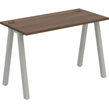 Psací stůl UE A 1200 – Stůl pracovní délky 120 cm, hl. 60 cm - Ořech , Šedý kov