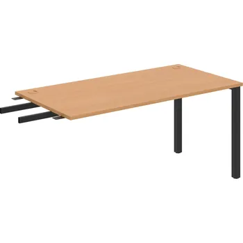 Psací stůl US 1600 RU – Stůl pracovní délky 160 cm, k řetězení - Buk , Černý kov