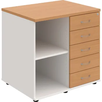 SPKZ 3 80 60 P N – Skříňka ke stolu, pravá, s centrálním zamykáním - Buk , Bílá , USN – Hobis