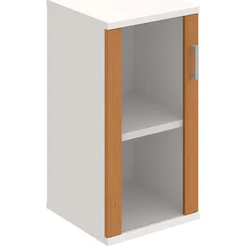 Policová skříň S 2 40 02 L – Skříň policová dvéřová 76,8 × 40 cm - Olše , Bílá , USH – hranatá