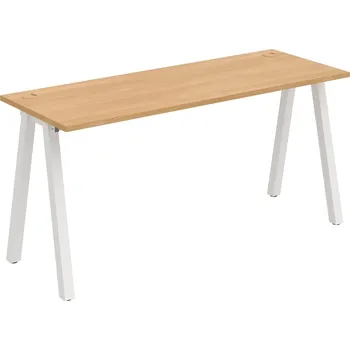 Psací stůl UE A 1600 – Stůl pracovní délky 160 cm, hl. 60 cm - Dub , Bílý kov