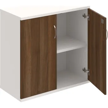 Policová skříň SZ 2 80 01 – Skříň policová dvéřová 76,8 × 80 cm - Ořech , Bílá , USN – Hobis